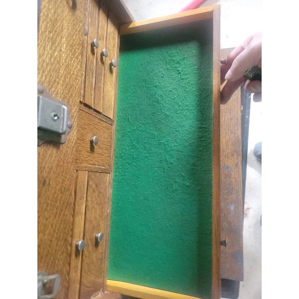 Vintage 1968 H. Gerstner & Sons Oak Journeyman Machinist Chest Box 11Drawer #042